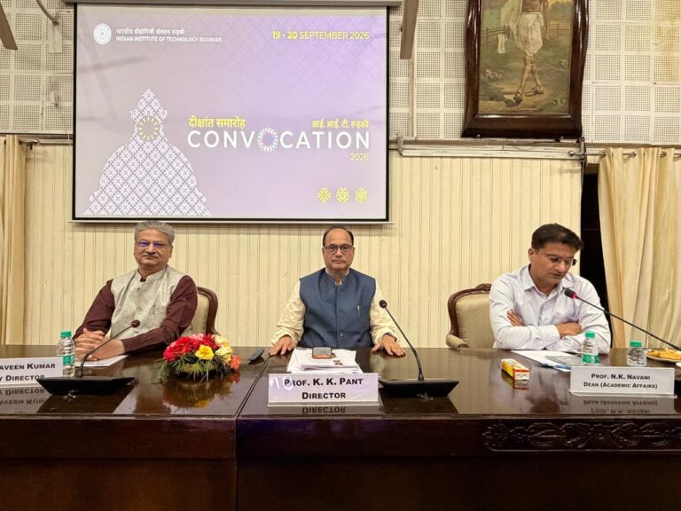 L - R_Prof Praveen Kumar, Prof K K Pant & Prof. N K Navani during IIT Roorkee Press Conference